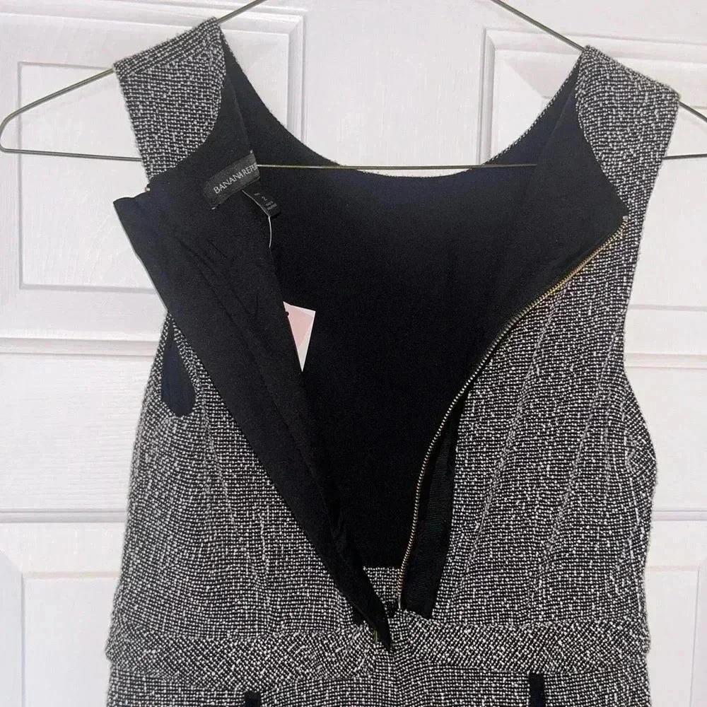 NWT Banana Republic Gray & Black Convertible Jacquard Dress Size 2P - Picture 7 of 16
